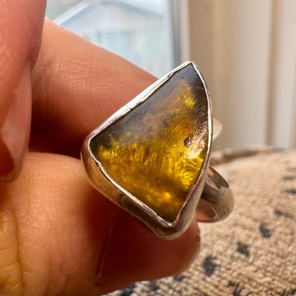 Green Amethyst and sterling silver ring. - Picture 10 of 14